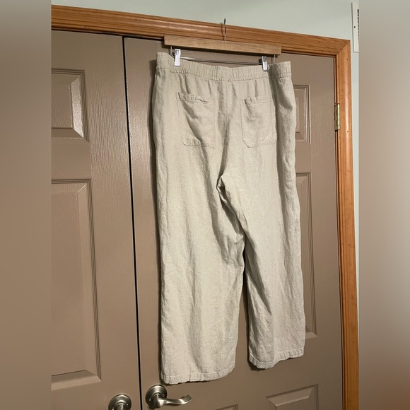 NWOT Bundle of 3 Old Navy Linen Wide Leg Pants Black Olive Green and Khaki - Picture 7 of 14